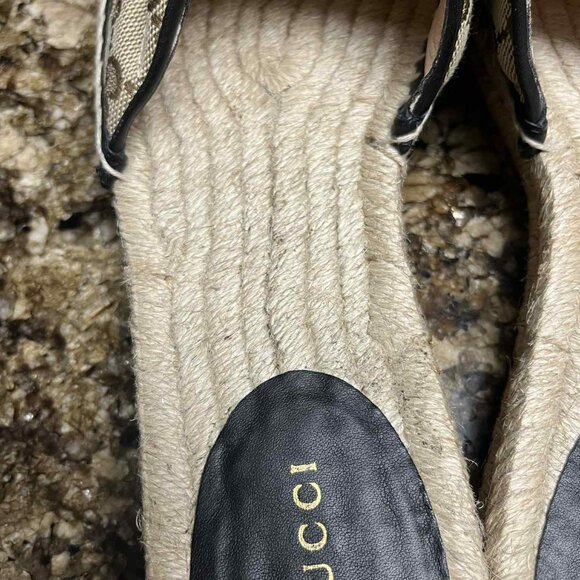 WOMEN'S GUCCI MATELASSE CANVAS ESPADRILLE SANDAL - Picture 8 of 11